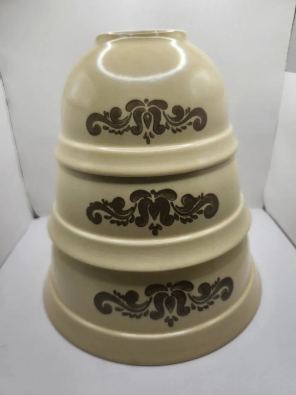 Vintage Pfaltzgraff China Nesting Bowls in Village Pattern